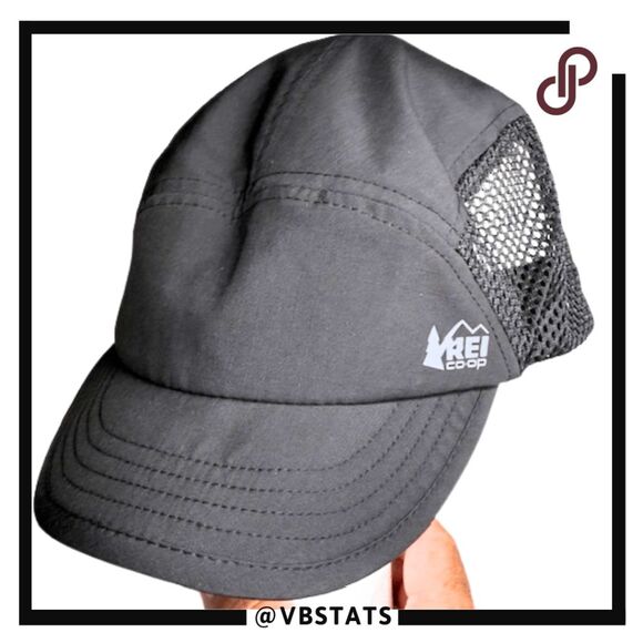 Rei Co-op Men's Curved Flap Mesh Trail 5 Panel Baseball Cap Hat Black One Size - Picture 1 of 9